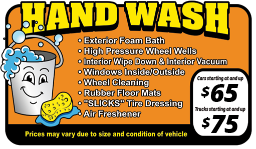 Hand Wash express wash package - price and inclusions